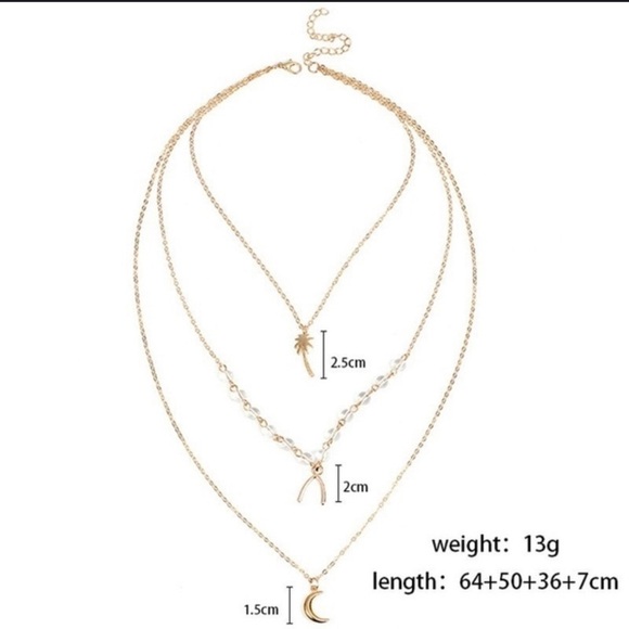 Bohemian 3 layer bead lucky charm choker necklace - Picture 3 of 5